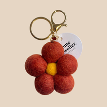 Load image into Gallery viewer, Felt Flower Keychain | Red