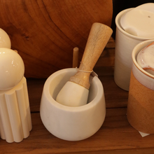 Load image into Gallery viewer, Marble/Wood Mortar & Pestle