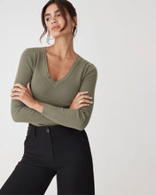 Load image into Gallery viewer, Vicky V-neck Knit | Olive Leaf