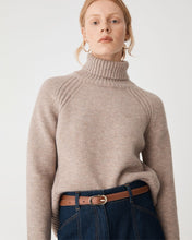 Load image into Gallery viewer, Jada Notch Hem Turtleneck Knit | Oat Marle