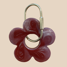 Load image into Gallery viewer, Handmade Daisy Keyring | Plum