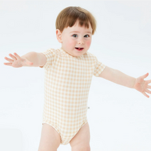 Load image into Gallery viewer, Comfy Bodysuit Short Sleeve | Neutral Gingham
