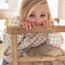 Load image into Gallery viewer, Messy Bib | Neutral Grid