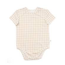 Load image into Gallery viewer, Comfy Bodysuit Short Sleeve | Neutral Gingham