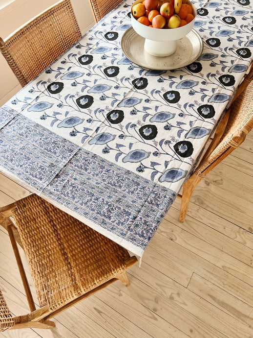 Block Printed Cotton Tablecloth | Purple