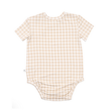 Load image into Gallery viewer, Comfy Bodysuit Short Sleeve | Neutral Gingham