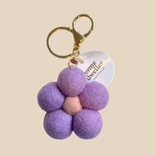 Load image into Gallery viewer, Felt Flower Keychain | Purple