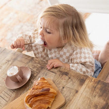 Load image into Gallery viewer, Messy Bib | Neutral Grid