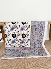 Load image into Gallery viewer, Block Printed Cotton Tablecloth | Purple
