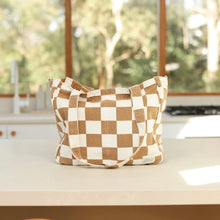 Load image into Gallery viewer, Everyday Pocket Tote | Tan Check