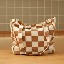 Load image into Gallery viewer, Everyday Pocket Tote | Tan Check