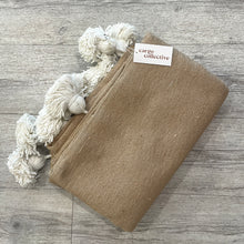 Load image into Gallery viewer, Moroccan Pom Pom Throw Blanket | Caramel 250x150cm