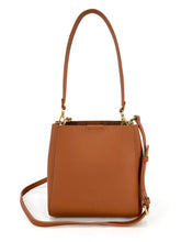 Load image into Gallery viewer, Small Square Leather Tote Bag | Tan