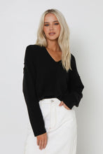 Load image into Gallery viewer, ALEKSANDRA KNIT TOP | BLACK
