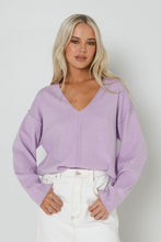Load image into Gallery viewer, ALEKSANDRA KNIT TOP | LILAC
