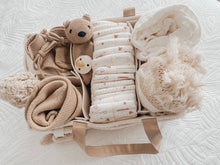 Load image into Gallery viewer, Nappy Caddy Organiser - Teddy | Beige Handles