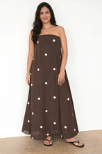 Load image into Gallery viewer, Chocolate Polka Maxi Dress