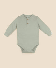Load image into Gallery viewer, Organic Cotton Waffle Long Sleeve Bodysuit | Sage Green