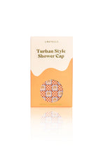 Load image into Gallery viewer, Dahlia Shower Cap | Orange Palm Check (Larger Size)