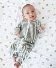 Load image into Gallery viewer, Organic Cotton Growsuit | Forest Green Stripes
