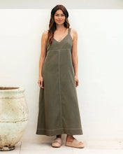 Load image into Gallery viewer, Contrast Stitch Maxi Dress | Khaki