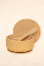 Load image into Gallery viewer, Silicone Suction Bowl with lid + Spoon Set | Tan