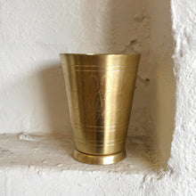 Load image into Gallery viewer, Handmade Brass Lassi Cup Leaf Print
