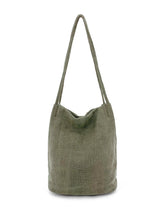 Load image into Gallery viewer, Natural Long Handle Bag | Green