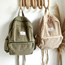 Load image into Gallery viewer, corduroy junior backpack khaki