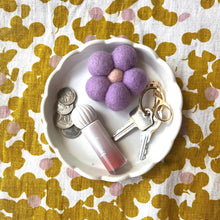 Load image into Gallery viewer, Felt Flower Keychain | Purple
