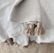 Load image into Gallery viewer, Moroccan Pom Pom Throw Blanket | Beige 250x150cm
