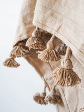 Load image into Gallery viewer, Moroccan Pom Pom Throw Blanket | Caramel 250x150cm
