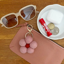 Load image into Gallery viewer, Felt Flower Keychain | Purple
