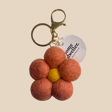 Load image into Gallery viewer, Felt Flower Keychain | Orange
