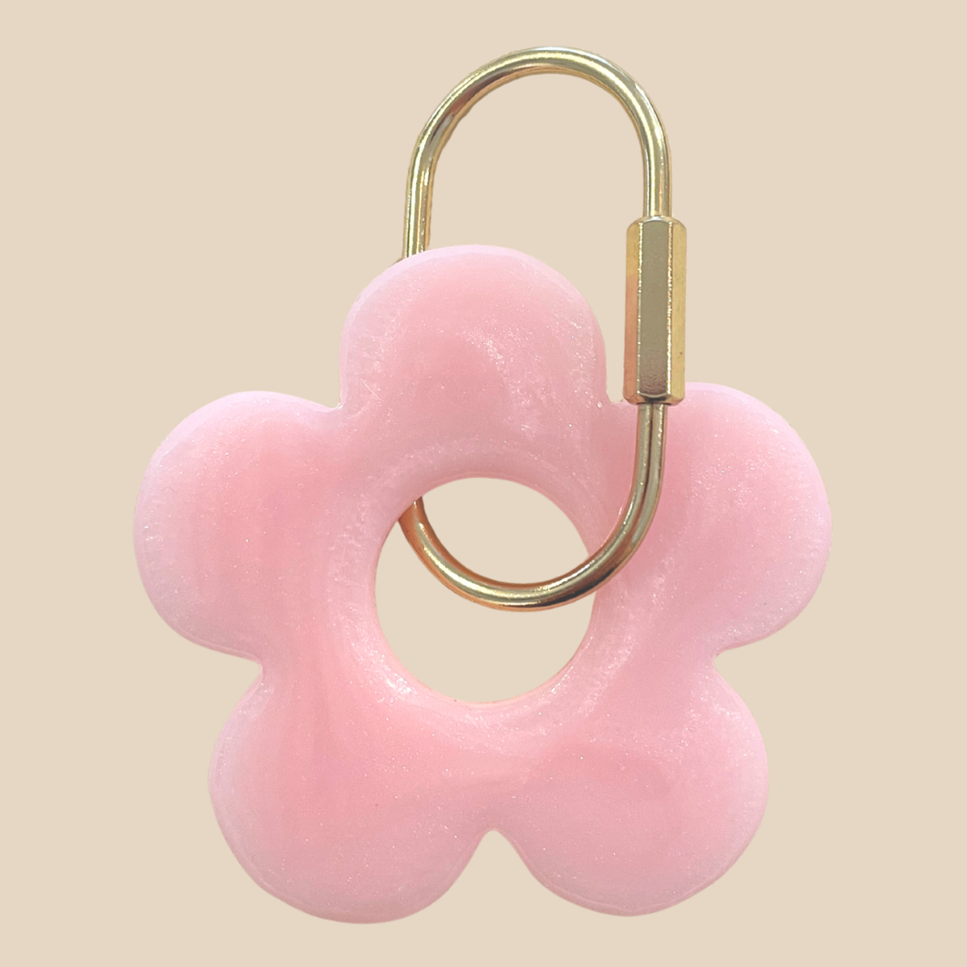 Handmade Daisy Keyring | Light Pink