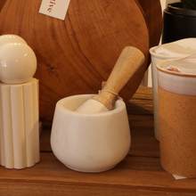 Load image into Gallery viewer, Marble/Wood Mortar &amp; Pestle
