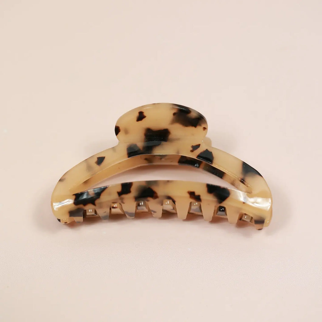 Elena Claw Hair Clip - Beige Tort
