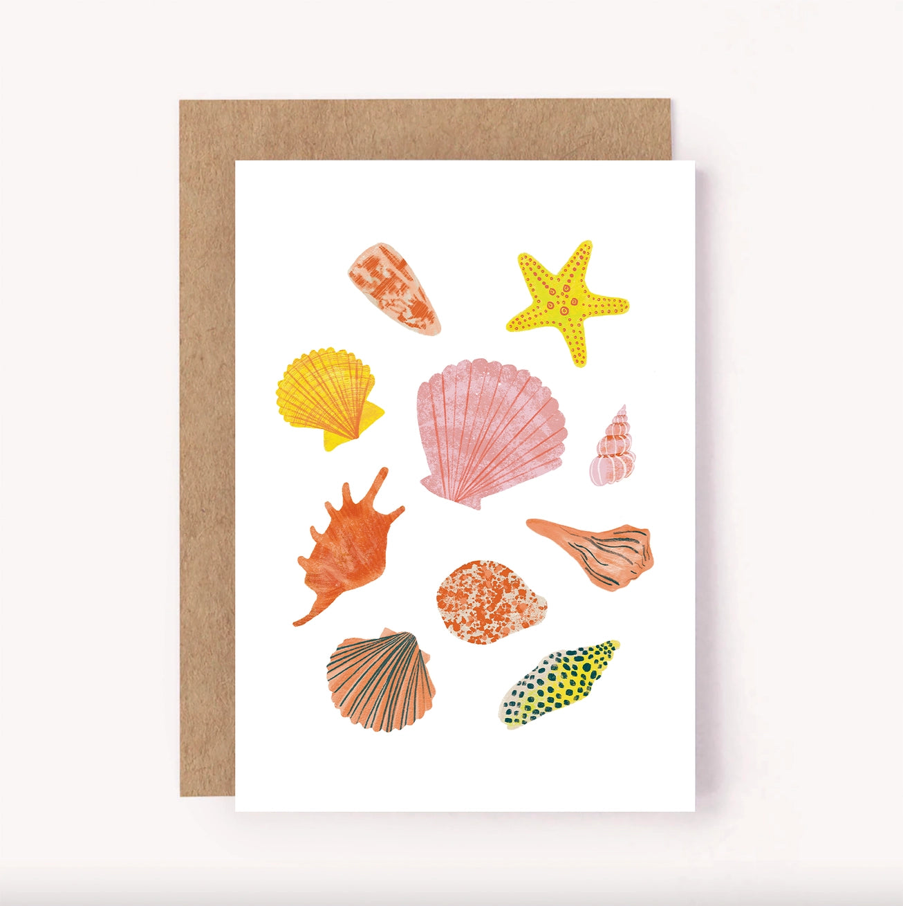 Colorful Shell Card Illustrated Seashells | Greeting Card – Cargo Collective