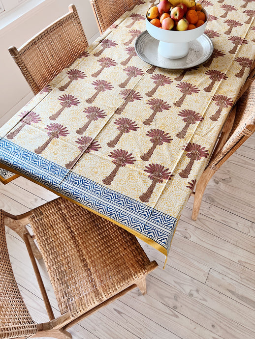 Block Printed Cotton Tablecloth | Palm