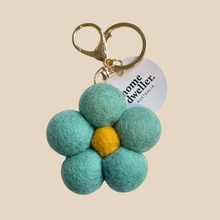 Load image into Gallery viewer, Felt Flower Keychain | Blue
