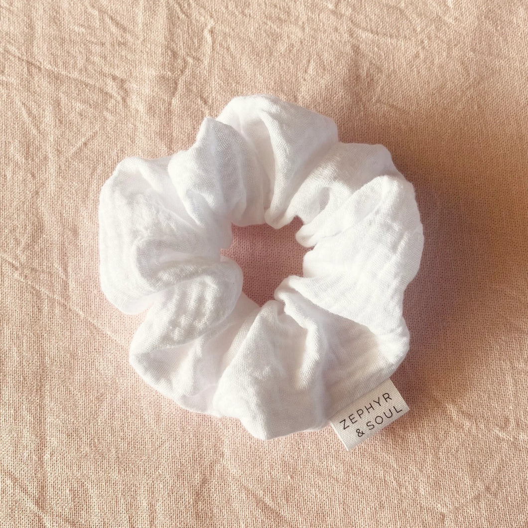 Scrunchie - White Cotton