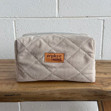 Load image into Gallery viewer, Makeup Bag | Beige Quilted Corduroy
