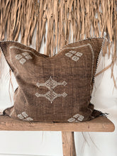 Load image into Gallery viewer, Moroccan Cactus Silk Cushion 50X50 | Chocolate

