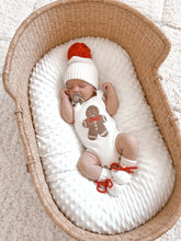 Load image into Gallery viewer, Gingerbread Sherpa Romper
