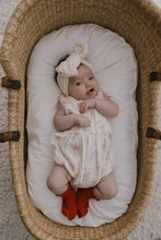 Load image into Gallery viewer, Muslin Bow Candy Cane Romper
