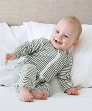 Load image into Gallery viewer, Organic Cotton Growsuit | Forest Green Stripes
