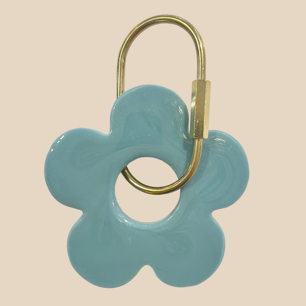 Handmade Daisy Keyring | Blue