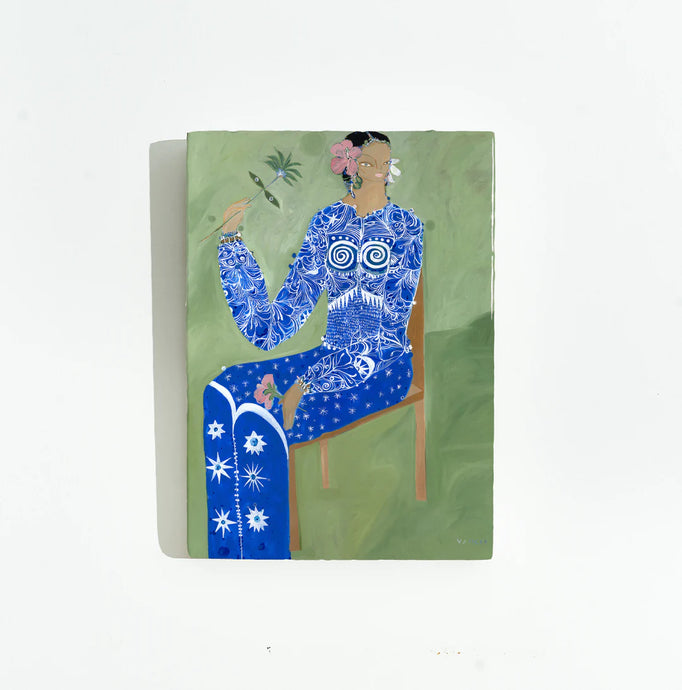 Jai Vasicek 'Blue Dress' Large Tile