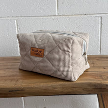 Load image into Gallery viewer, Makeup Bag | Beige Quilted Corduroy
