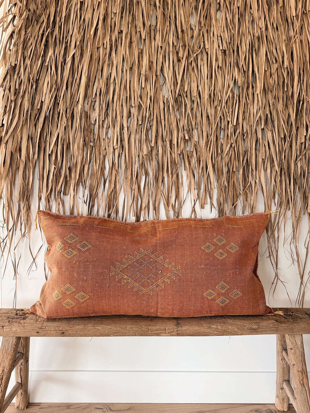 Cactus Silk Lumbar Cushion Cover 100x50 | Bronze